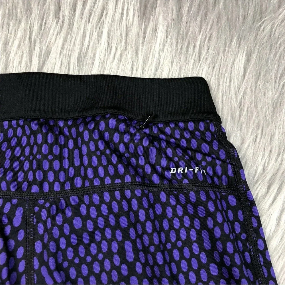 Nike Relay Crop Capri Leggings Purple Black XS